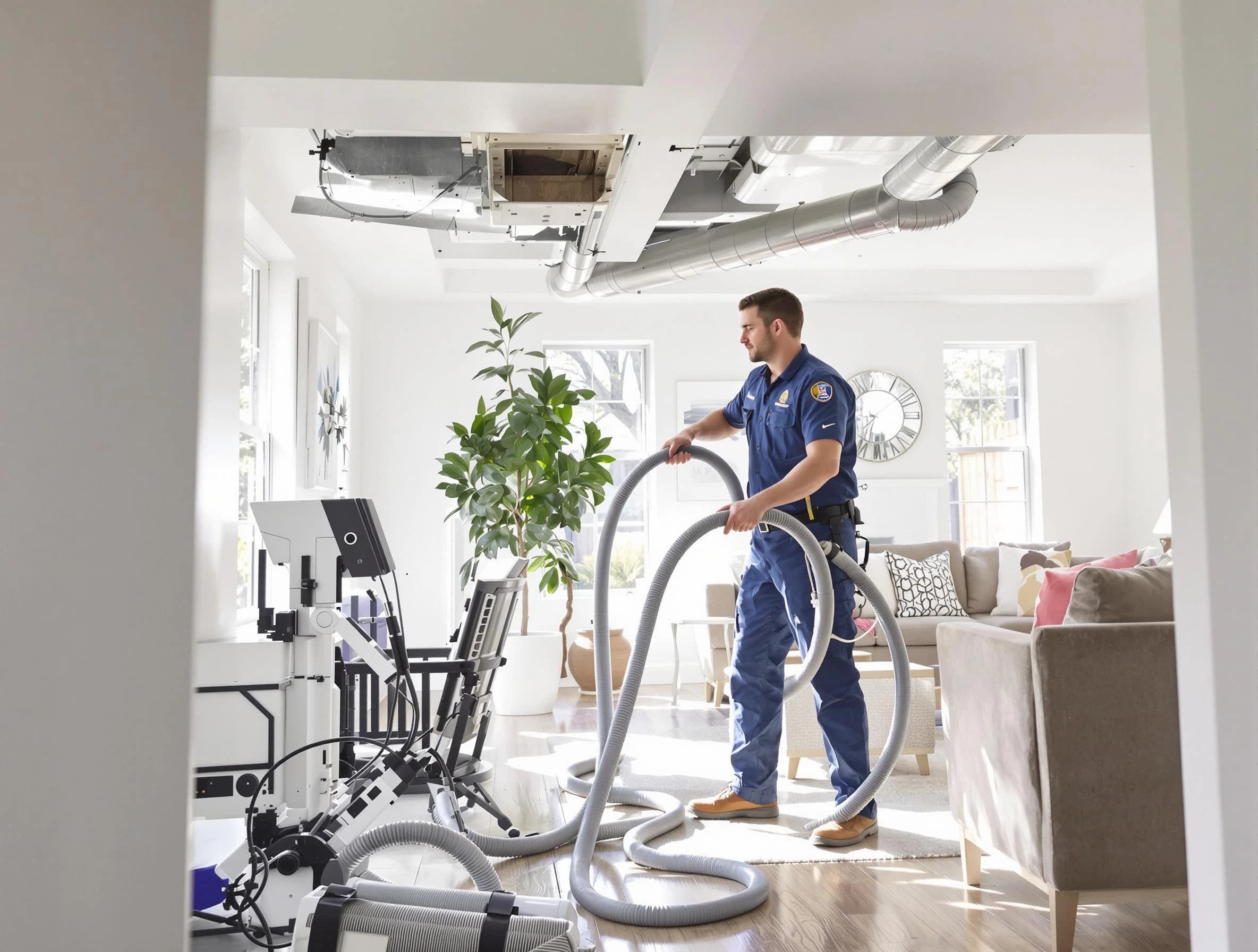Tempe Air Duct Cleaning technician performing thorough AC duct cleaning for enhanced cooling efficiency in Tempe