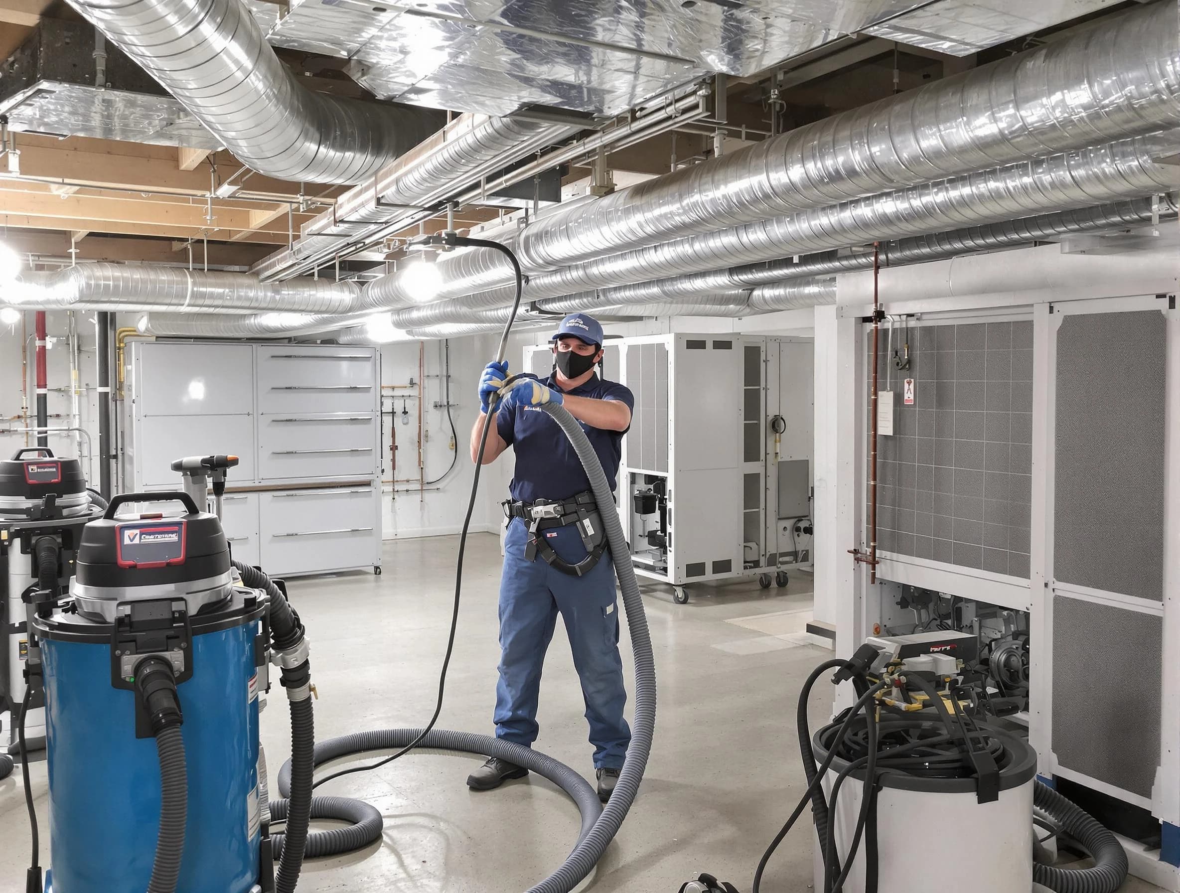 Tempe Air Duct Cleaning specialist performing thorough central air duct cleaning for improved system efficiency in Tempe