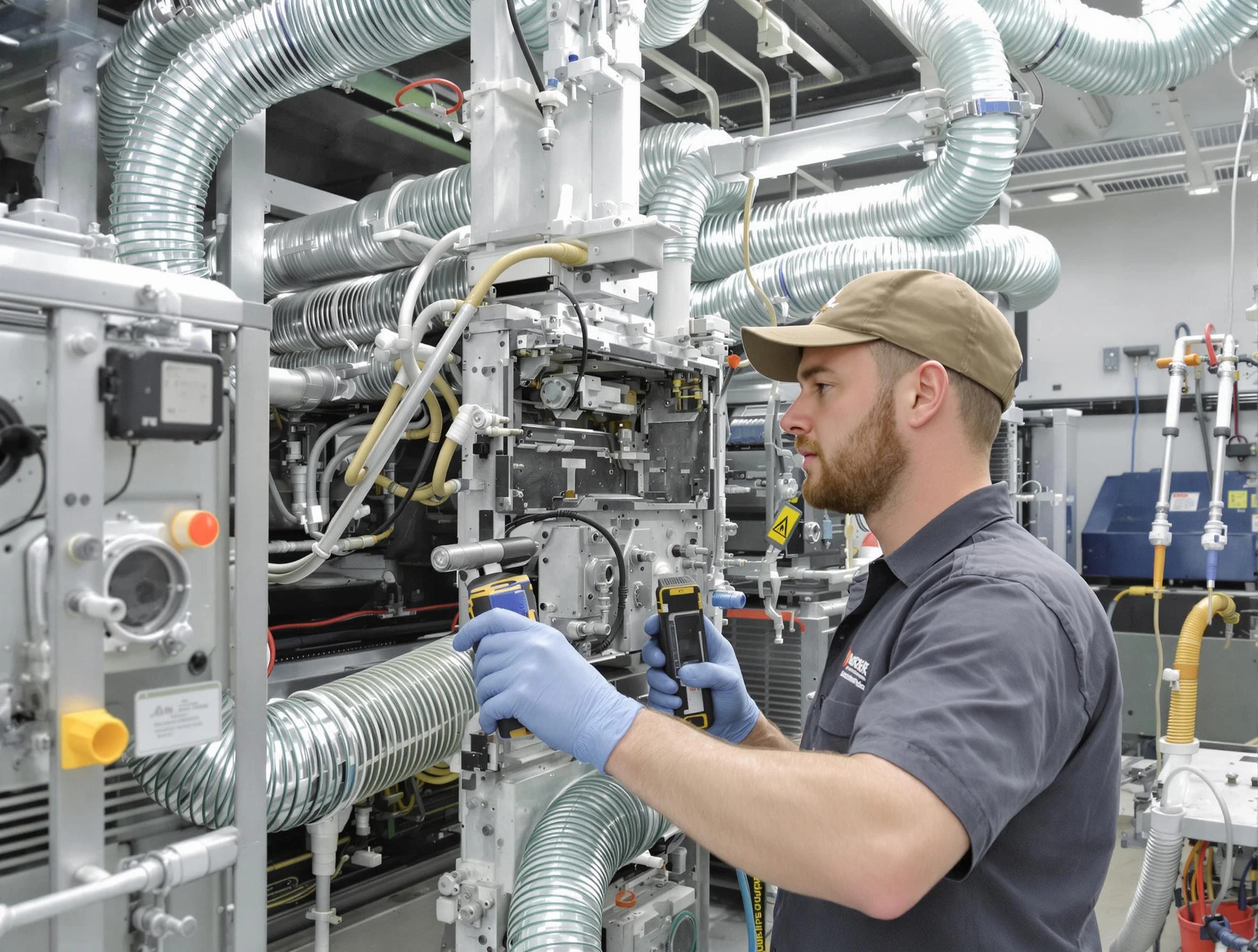 Tempe Air Duct Cleaning technician performing precision commercial coil cleaning at a business facility in Tempe