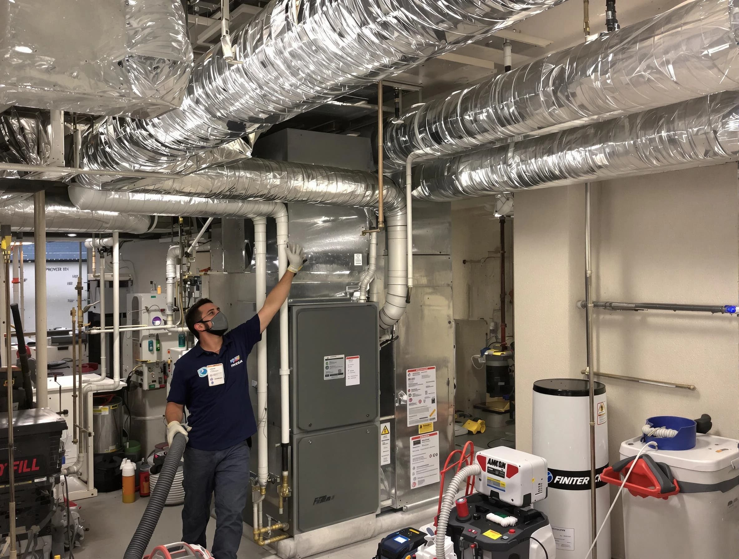 Tempe Air Duct Cleaning specialist performing thorough furnace duct cleaning in a Tempe residence