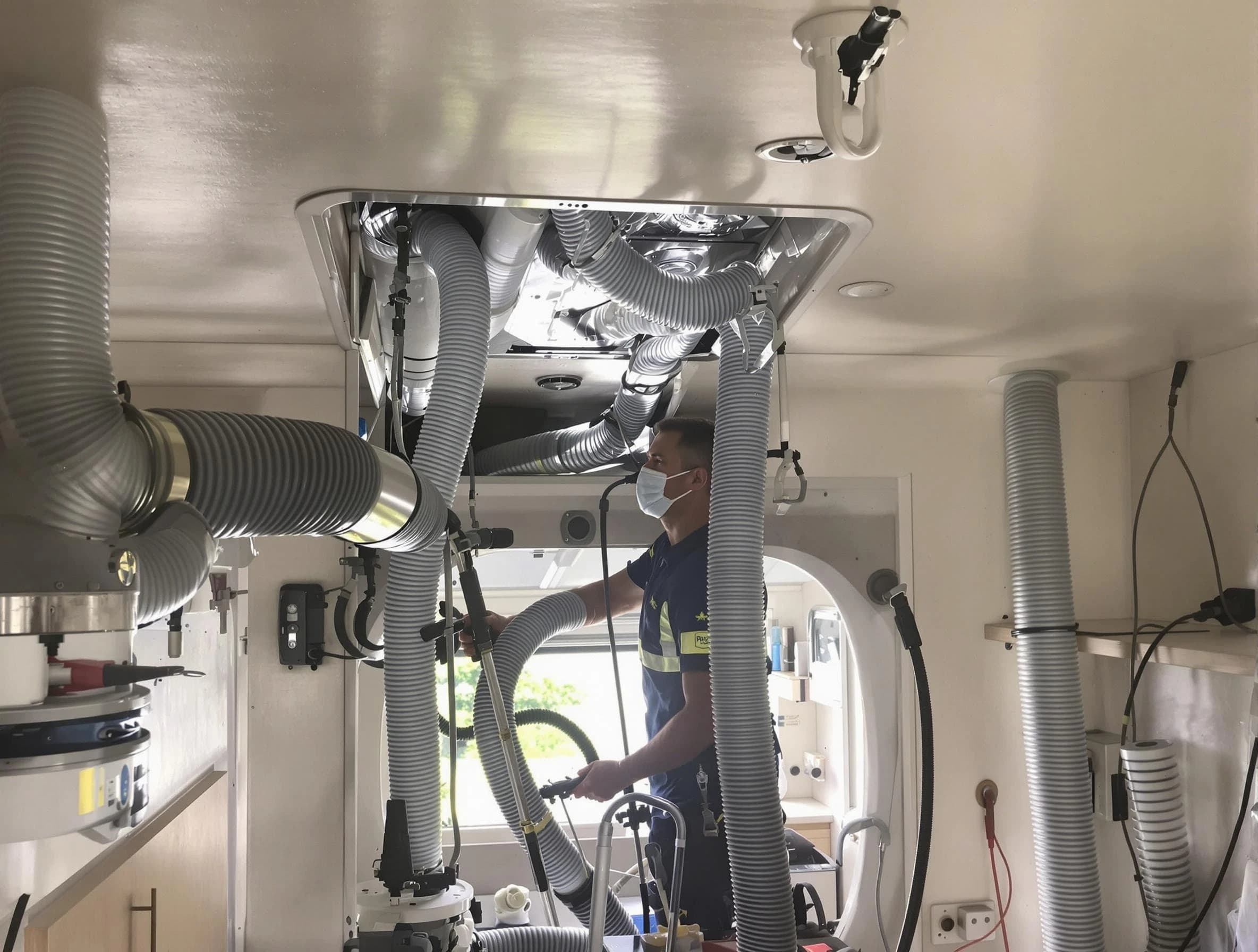 Tempe Air Duct Cleaning specialist performing precise mobile home duct cleaning in Tempe
