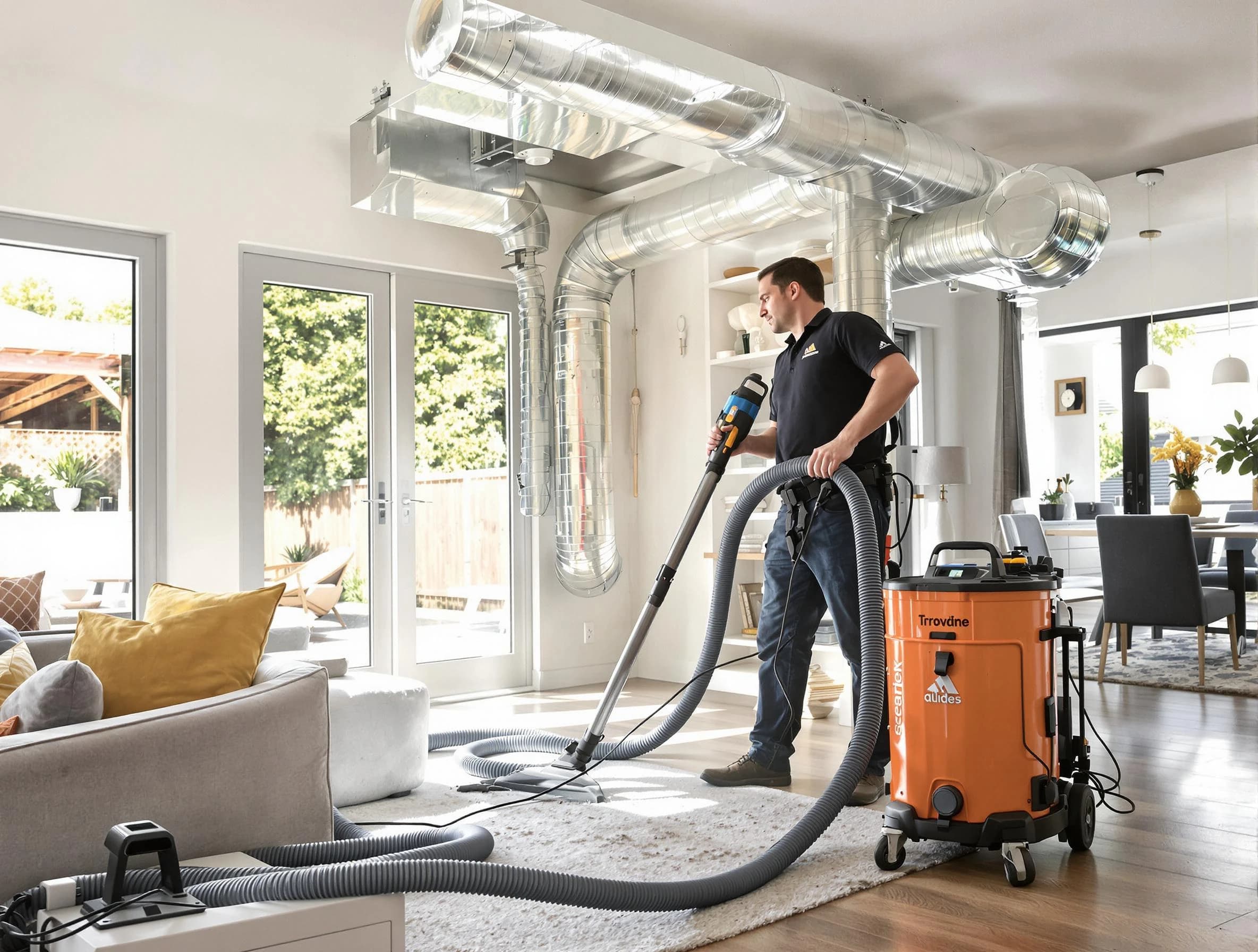 Tempe Air Duct Cleaning specialist performing thorough residential duct cleaning using advanced equipment in Tempe