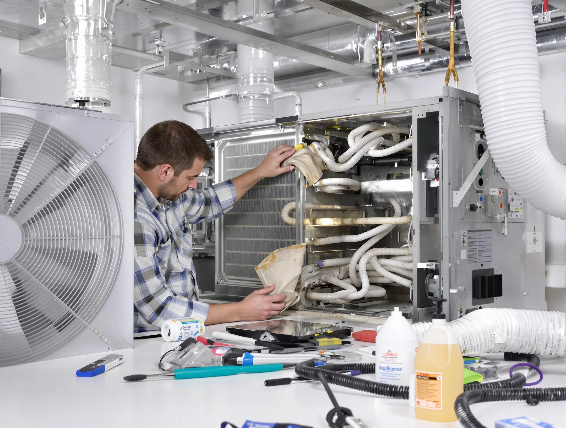 Tempe Air Duct Cleaning specialist performing precision AC coil cleaning in Tempe