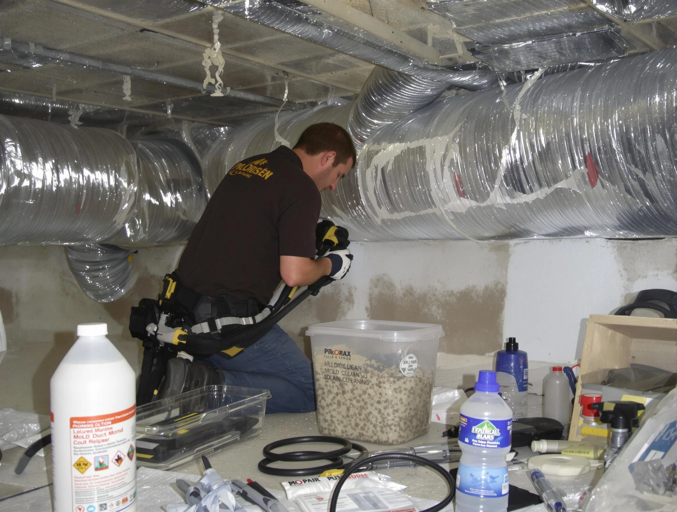Tempe Air Duct Cleaning specialist performing professional mold removal from air ducts in Tempe