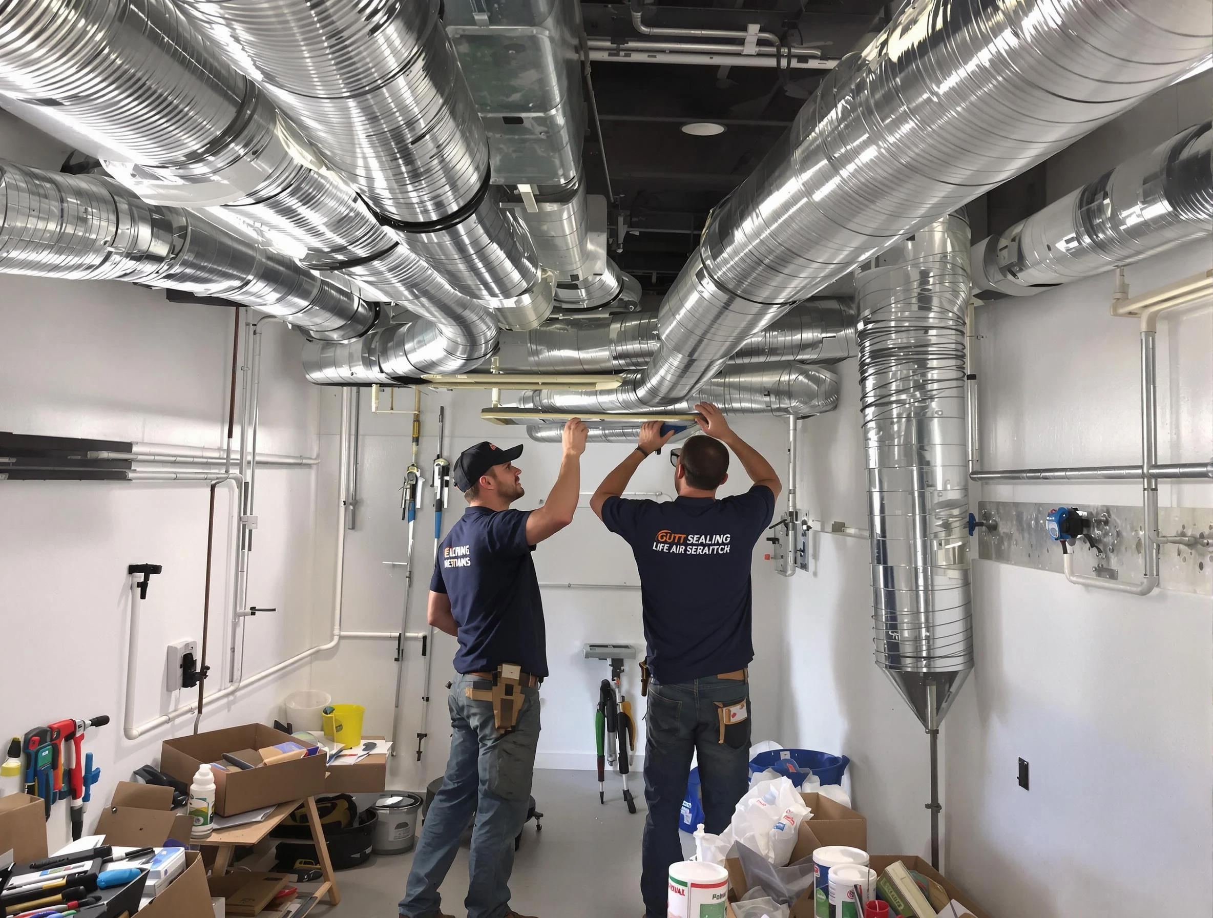 Tempe Air Duct Cleaning technician applying professional duct sealing solutions in Tempe