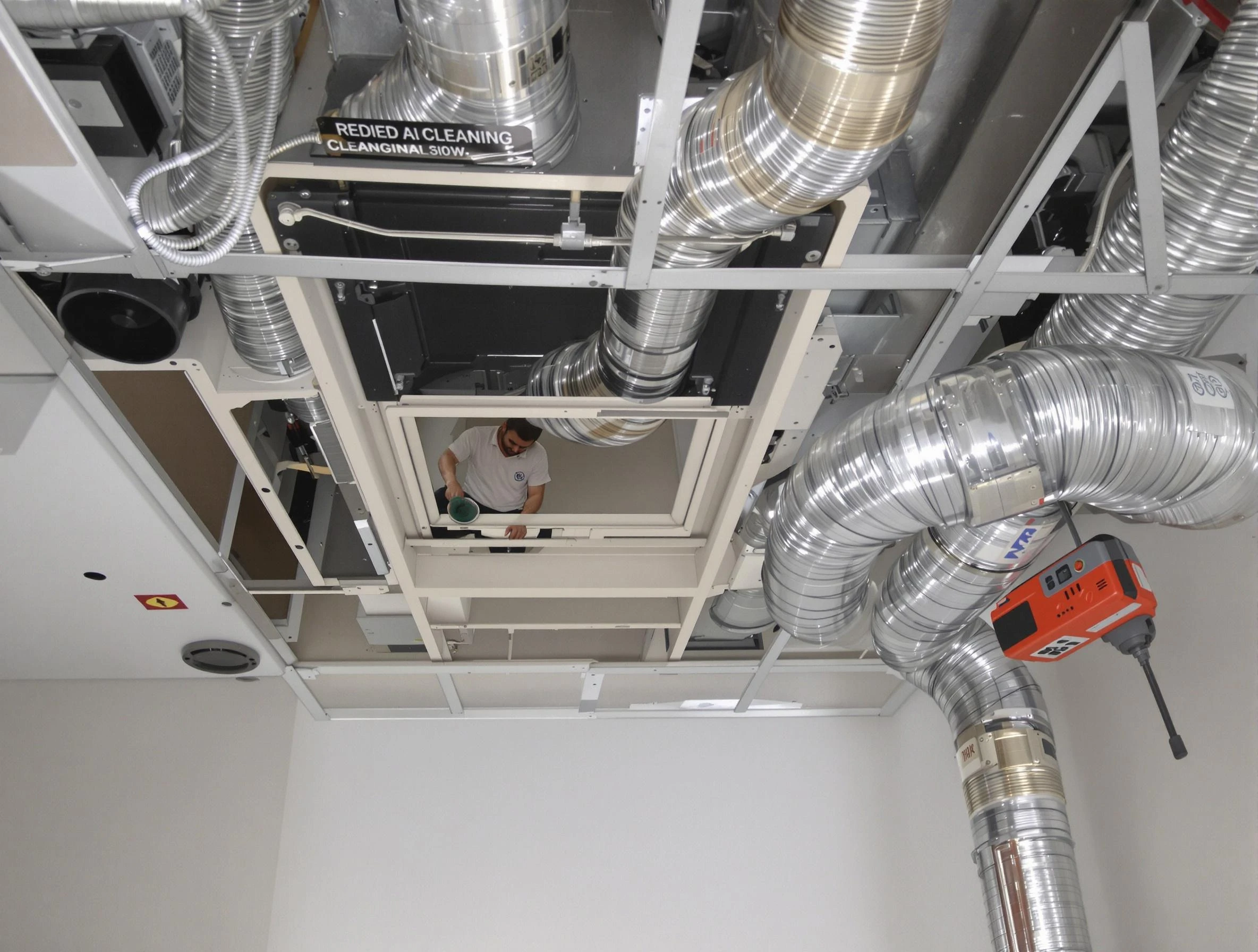 Tempe Air Duct Cleaning technician performing detailed central duct system cleaning in Tempe